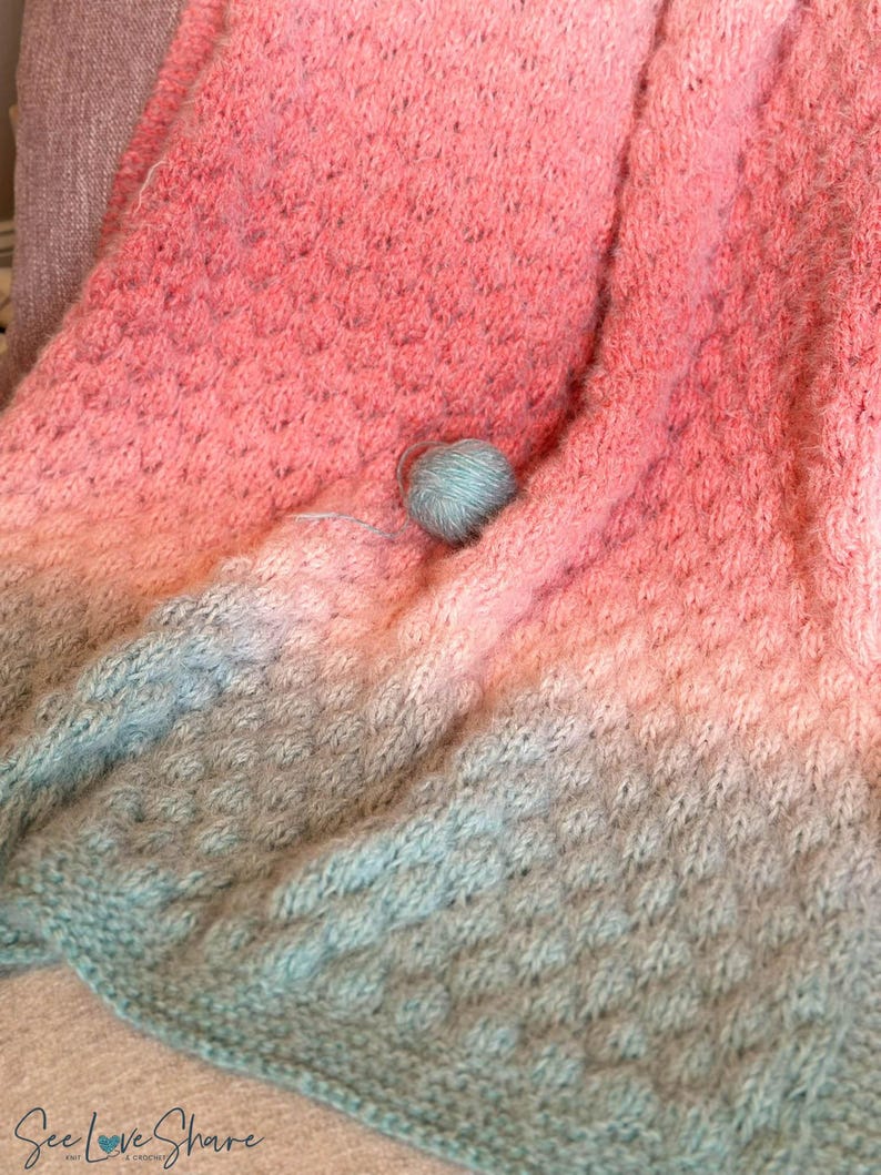 Easy Bubble Stitch Knit Baby Blanket PATTERN - Beginner Friendly, Quick, Cozy Gift, Baby Shower, Chunky Throw, Textured