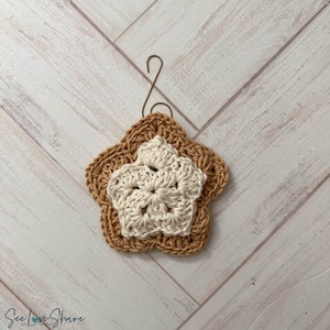 STAR Christmas Sugar Cookie Ornament Crochet Pattern, gift, present, decor, handmade image 8
