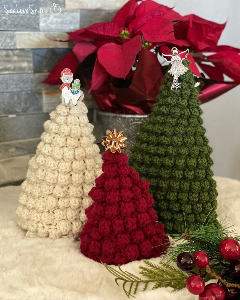 Crochet Christmas Trees Set of 3 Patterns, holiday decor, gift, handmade, ornament, pattern image 4