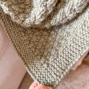 Chunky Knit Throw Blanket Pattern | Seersucker Quilted Look | Easy Beginner Knit Throw | Super Bulky Knit & Purl | Cozy Home Decor image 17