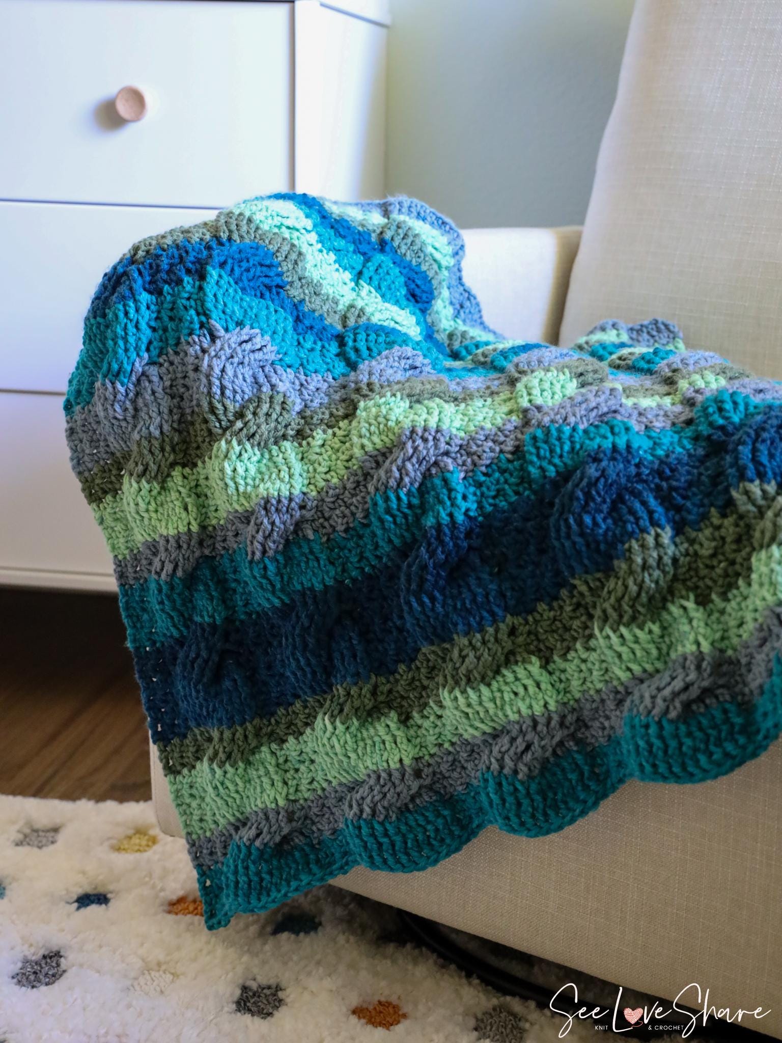 Cable Stitch Crochet Baby Blanket Pattern | Easy Beginner Crochet Throw ...