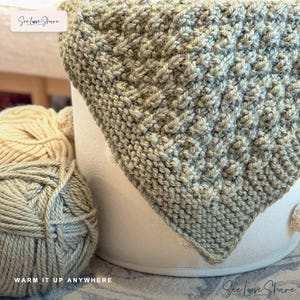 Chunky Knit Throw Blanket Pattern | Seersucker Quilted Look | Easy Beginner Knit Throw | Super Bulky Knit & Purl | Cozy Home Decor image 19