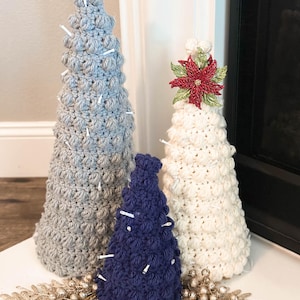 Standing Crochet Christmas Tree Pattern [3 Sizes] | DIY Decor | Hostess Gift | Entryway Fireplace Farmhouse chic handmade holiday PATTERN