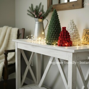 Weihnachtsbaum Häkelanleitung | 3 Größen Anfänger Urlaub Dekor | Einfaches DIY Weihnachtsbaum PDF Bild 2