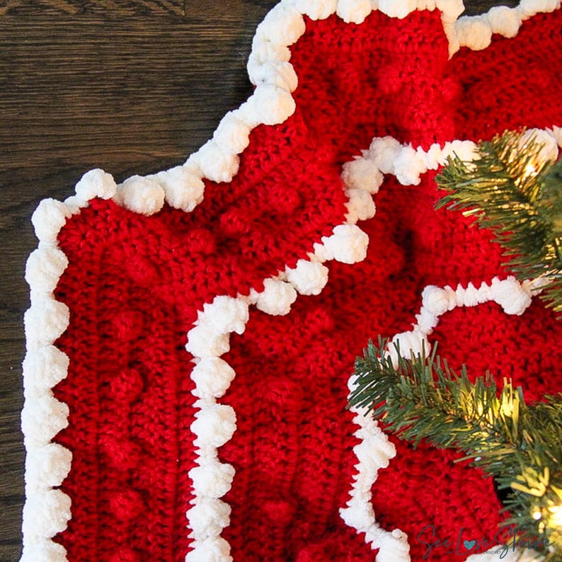 Patrón de falda para árbol de Navidad a crochet / PDF de falda para árbol de Navidad a crochet / Tallas para árboles pequeños y mini / Patrón de decoración navideña para principiantes imagen 12