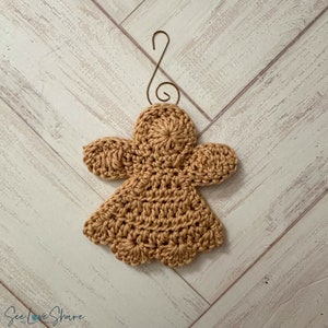 ANGEL Christmas Sugar Cookie Ornament Crochet Pattern, gift, present, decor, handmade image 9