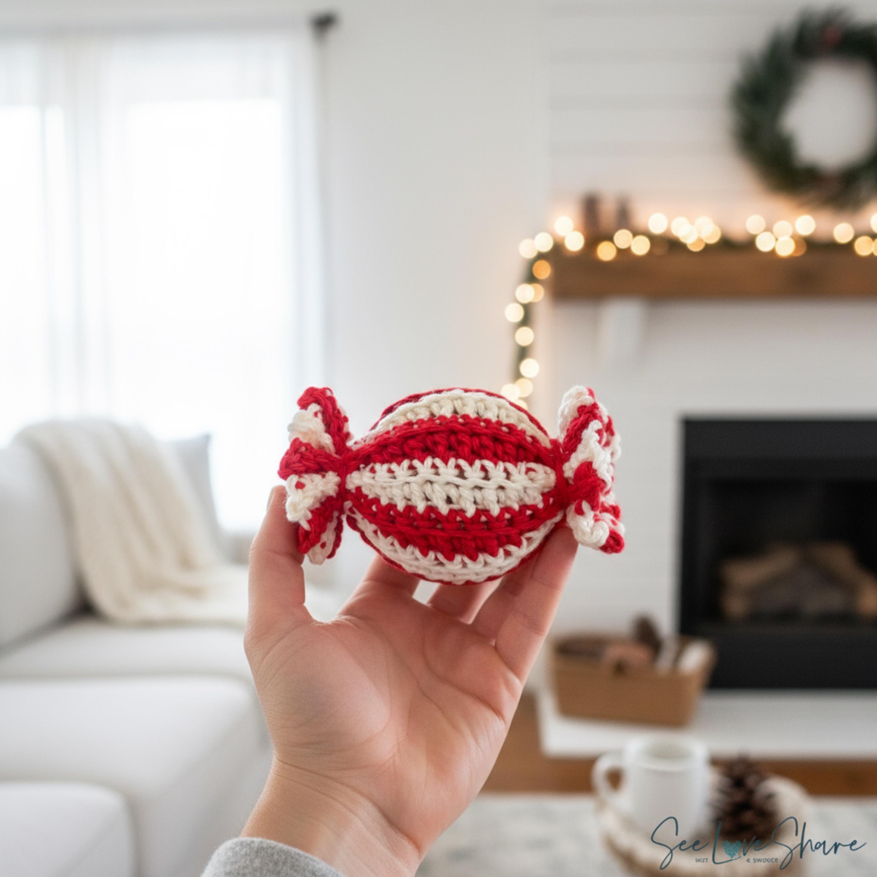 Peppermint Candy Ornament Pattern • Crochet + Knit Pattern Bundle ...