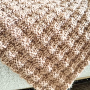 Double Sided Chunky Knit Blanket Pattern | Easy Textured Throw | Beginner TV Knitting | PDF Download image 4