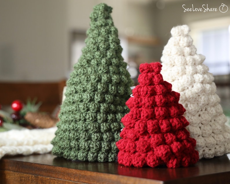 Crochet Christmas Trees Set of 3 Patterns, holiday decor, gift, handmade, ornament, pattern image 7