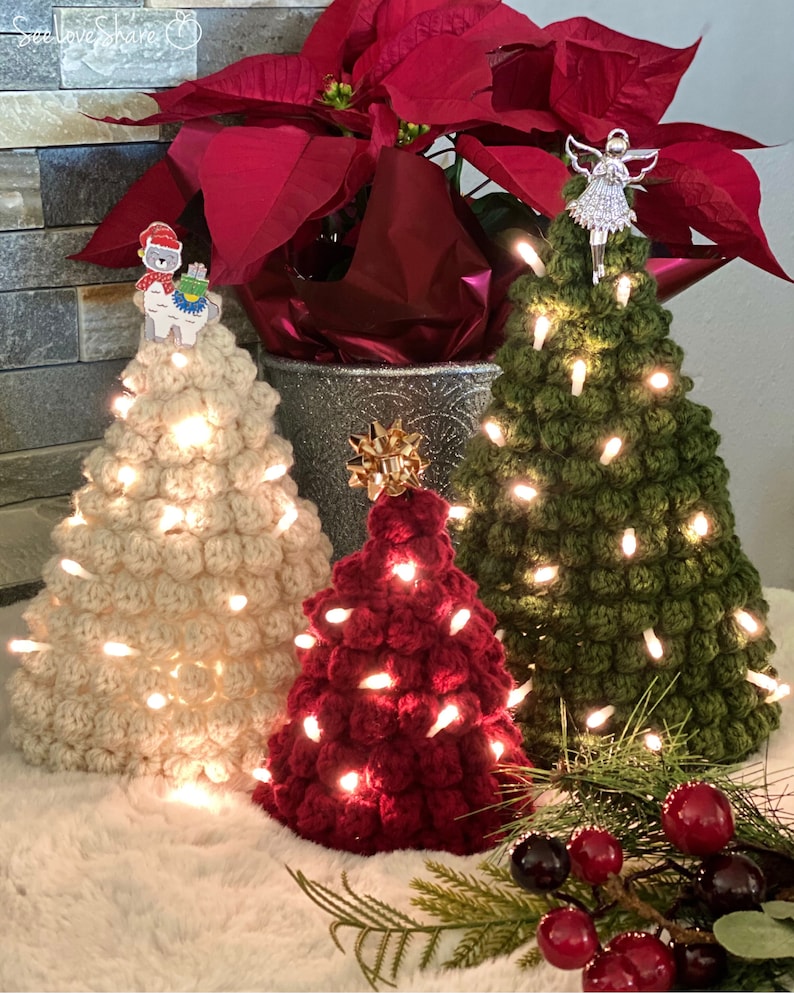 Weihnachtsbaum Häkelanleitung | 3 Größen Anfänger Urlaub Dekor | Einfaches DIY Weihnachtsbaum PDF Bild 6