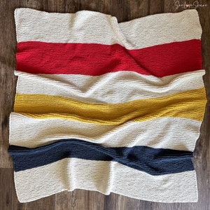 Hudson’s Simple Knit Throw Pattern | Easy Knit Baby Blanket, Afghan, Perfect for Beginners, baby showers, gift - PATTERN