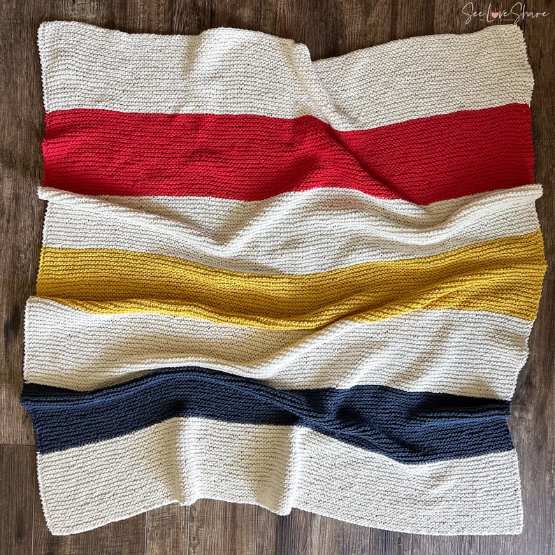 Hudsons Simple Knit Throw Blanket Afghan Perfect for image 1