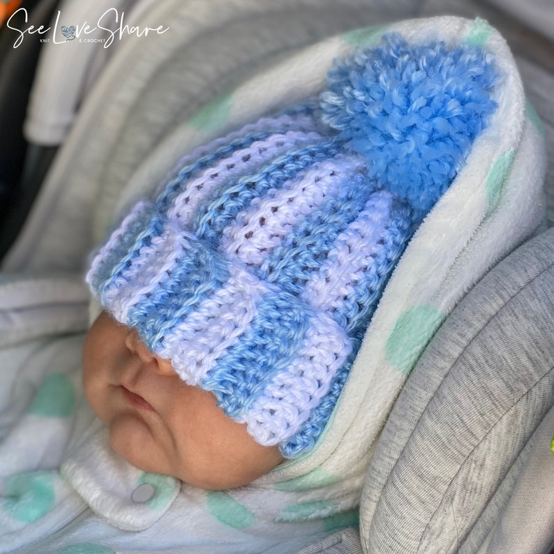 Crochet Hat Anleitung für Anfänger | Baby Mütze Muster | Neugeborenen Mütze | DIY Unisex Baby Mütze PDF Bild 2