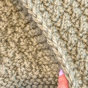 Chunky Knit Throw Blanket Pattern | Seersucker Quilted Look | Easy Beginner Knit Throw | Super Bulky Knit & Purl | Cozy Home Decor image 12
