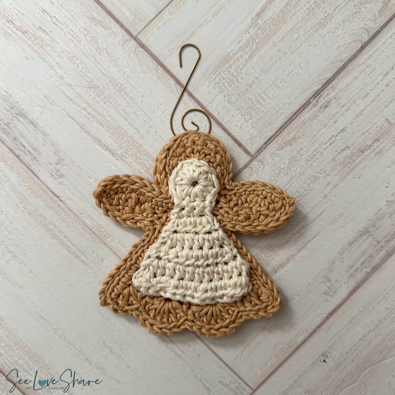ANGEL Christmas Sugar Cookie Ornament Crochet Pattern, gift, present, decor, handmade image 8