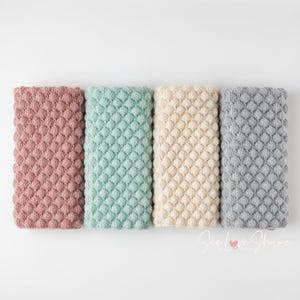 Modello per copertina per neonato a maglia con punto a bolle / Lavorazione a maglia adatta ai principianti / Copertina per neonato con texture / PDF immagine 6