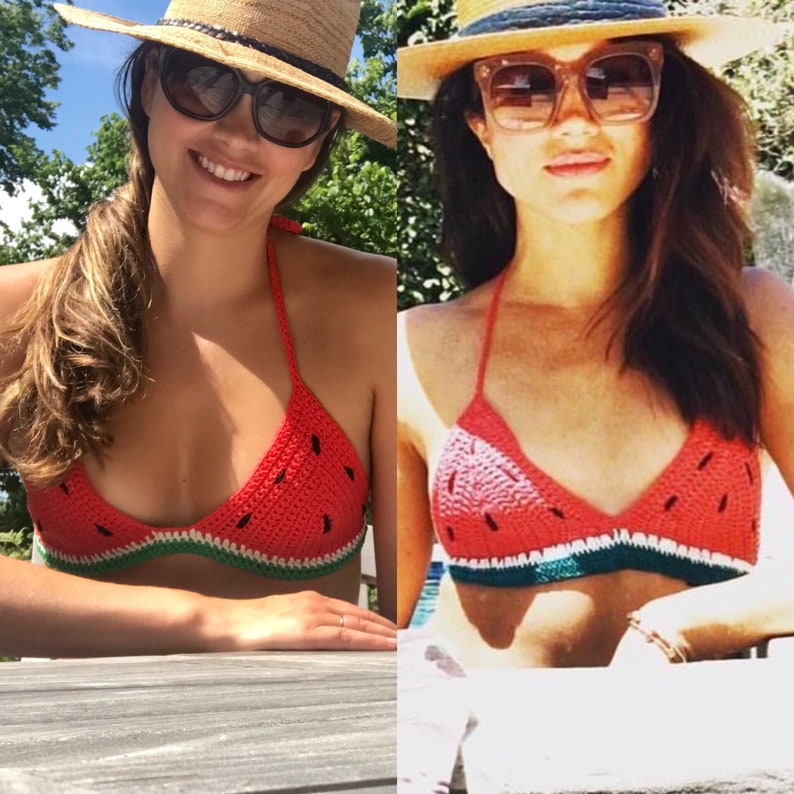 Crochet Watermelon Bikini Pattern | Crochet Bikini Top | Summer Swimwear | Festival Top | Beginner Friendly PDF Download image 3