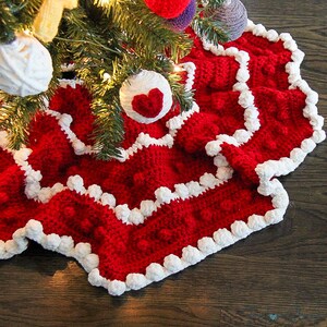 Patrón de falda para árbol de Navidad a crochet / PDF de falda para árbol de Navidad a crochet / Tallas para árboles pequeños y mini / Patrón de decoración navideña para principiantes imagen 10