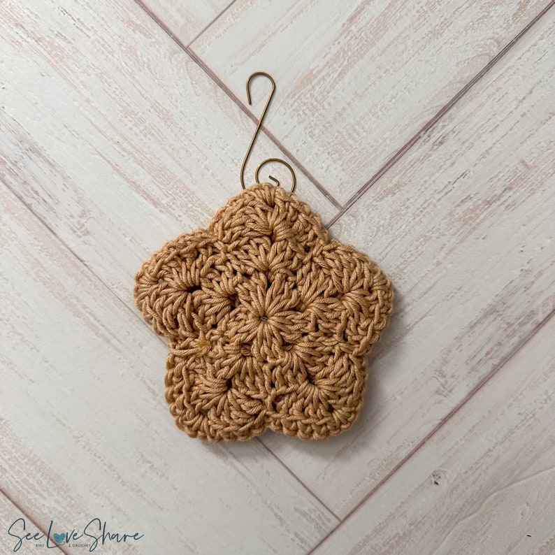 STAR Christmas Sugar Cookie Ornament Crochet Pattern, gift, present, decor, handmade image 9