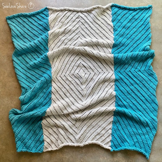 Geometric Eyelet Knit Throw Pattern Knit Blanket Pattern