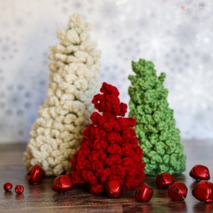 Adjustable Douglas Fir Crochet Christmas Tree Trio Set of Patterns – Beginner Guide, Hostess Gift, Holiday Decor, Ornament