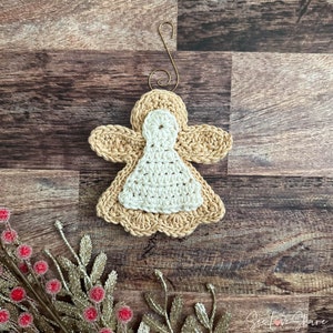ANGEL Christmas Sugar Cookie Ornament Crochet Pattern, gift, present, decor, handmade image 2
