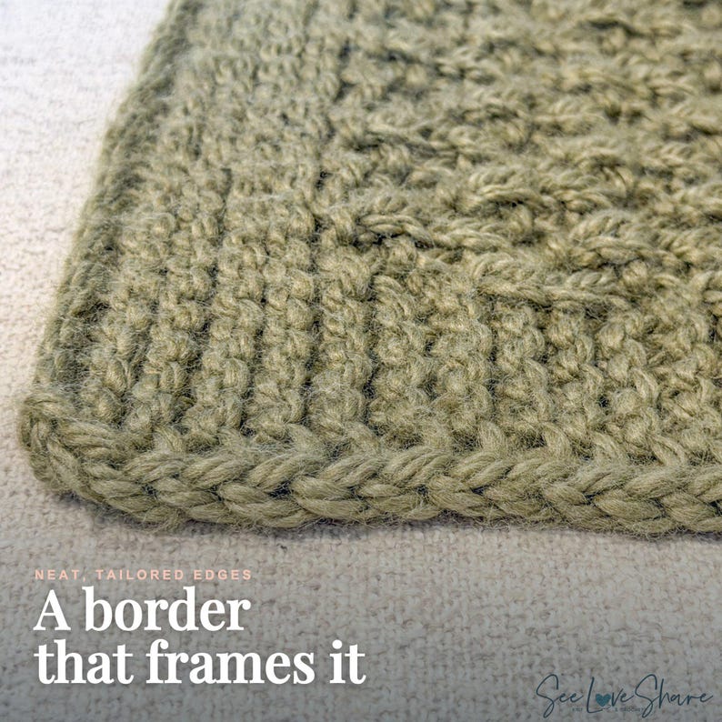 Chunky Knit Throw Blanket Pattern | Seersucker Quilted Look | Easy Beginner Knit Throw | Super Bulky Knit & Purl | Cozy Home Decor image 4