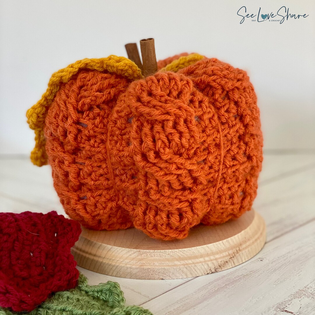 Crochet Cable Stitch Pumpkin PATTERN, Halloween Thanksgiving Fall ...
