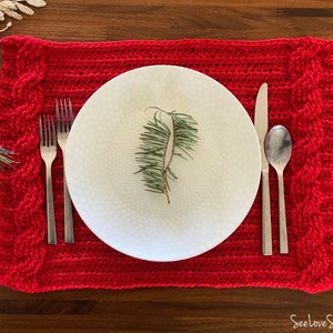 Holiday Crochet Place setting PATTERN | Crochet Christmas Decor | Beginner Guide | Home Decor, Handmade Holiday image 2