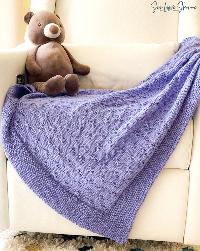 Simply Elegant Butterfly Knit Baby Blanket PATTERN image 4