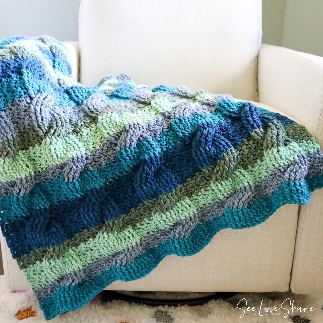 Molly's Cable Stitch Baby Blanket CROCHET PATTERN Etsy