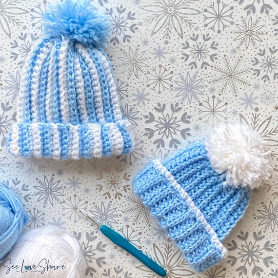 Beginner Crochet Hat Pattern | Baby Beanie Pattern | Newborn Hat | DIY Unisex Baby Hat PDF