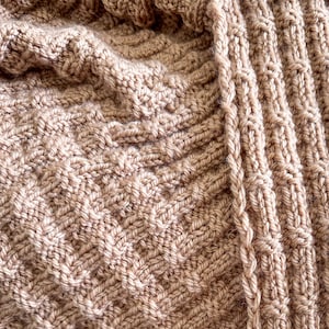 Double Sided Chunky Knit Blanket Pattern | Easy Textured Throw | Beginner TV Knitting | PDF Download image 8