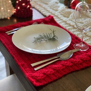 Holiday Crochet Place setting PATTERN | Crochet Christmas Decor | Beginner Guide | Home Decor, Handmade Holiday image 3