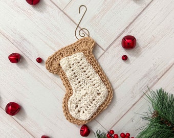 STOCKING Christmas Sugar Cookie Ornament - Crochet Pattern, gift, present, decor, handmade