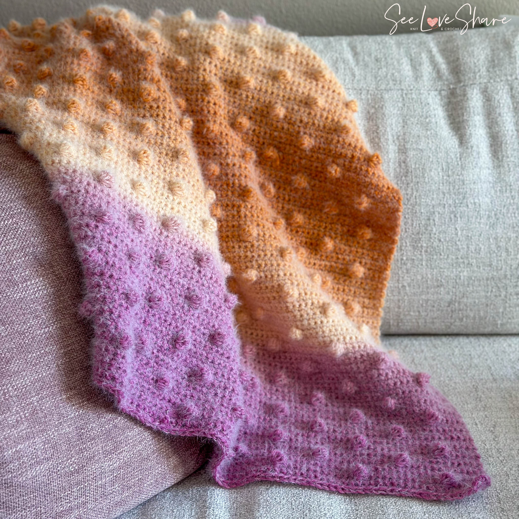 Simple Bobble Stitch Baby Blanket CROCHET PATTERN and TUTORIAL Shower Gift Handmade Swaddle Throw Beginner Friendly Etsy Canada