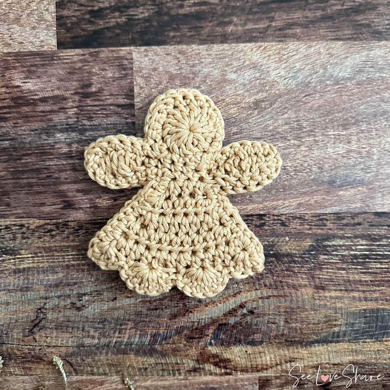 ANGEL Christmas Sugar Cookie Ornament Crochet Pattern, gift, present, decor, handmade image 7