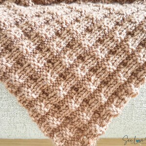 Double Sided Chunky Knit Blanket Pattern | Easy Textured Throw | Beginner TV Knitting | PDF Download image 2