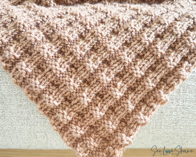 Double Sided Chunky Knit Blanket Pattern | Easy Textured Throw | Beginner TV Knitting | PDF Download image 2