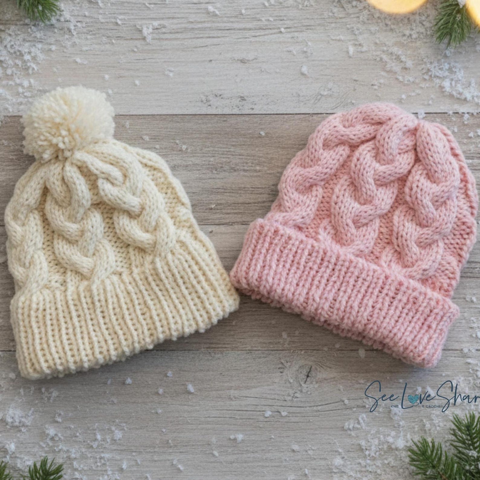 Chunky Cable Knit Beanie Pattern | Easy Cable Stitch Hat | Beginner ...