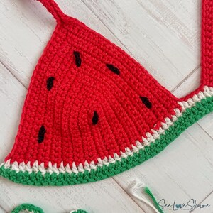 Crochet Watermelon Bikini Pattern | Crochet Bikini Top | Summer Swimwear | Festival Top | Beginner Friendly PDF Download image 6