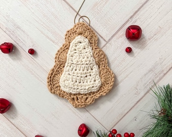 TREE Christmas Sugar Cookie Ornament - Crochet Pattern, gift, present, decor, handmade