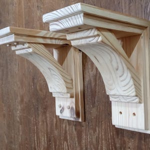WIDE Large Handmade old barn style corbels PAIR
