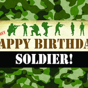 Army Soldier Birthday Banner A0