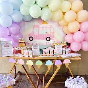 Ice Cream Party Banner, Ice Cream truck banner