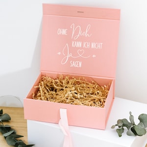 Geschenkbox "Leni" mit Schleife - personalisiert verschiedene Farben - Frage deine Trauzeugin oder Brautjungfer mit einem Geschenk