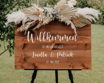 Willkommensschild "Frieda" aus Holz - Hochzeitsschild