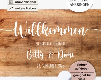 Aufkleber für Willkommensschild "Frieda" - Aufkleber für Hochzeitsschild - Vinylfolie zum Aufkleben