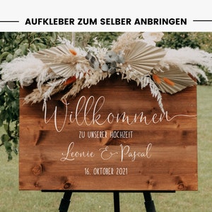 Aufkleber für Willkommensschild Leni Aufkleber für Hochzeitsschild Vinylfolie zum Aufkleben Bild 1