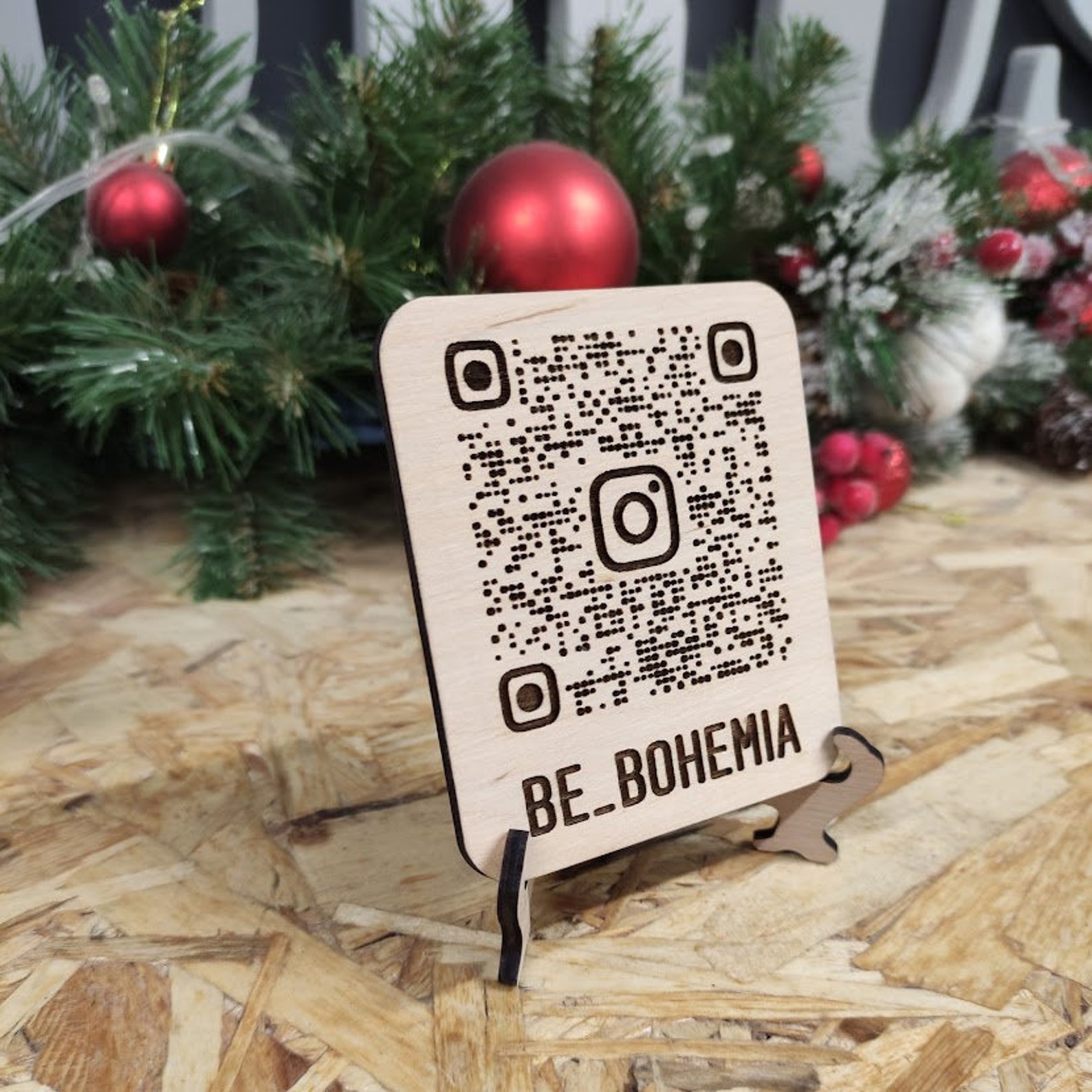 QR Code Engraved Wood Coasters, Qr Code Stand, Scannable QR Code